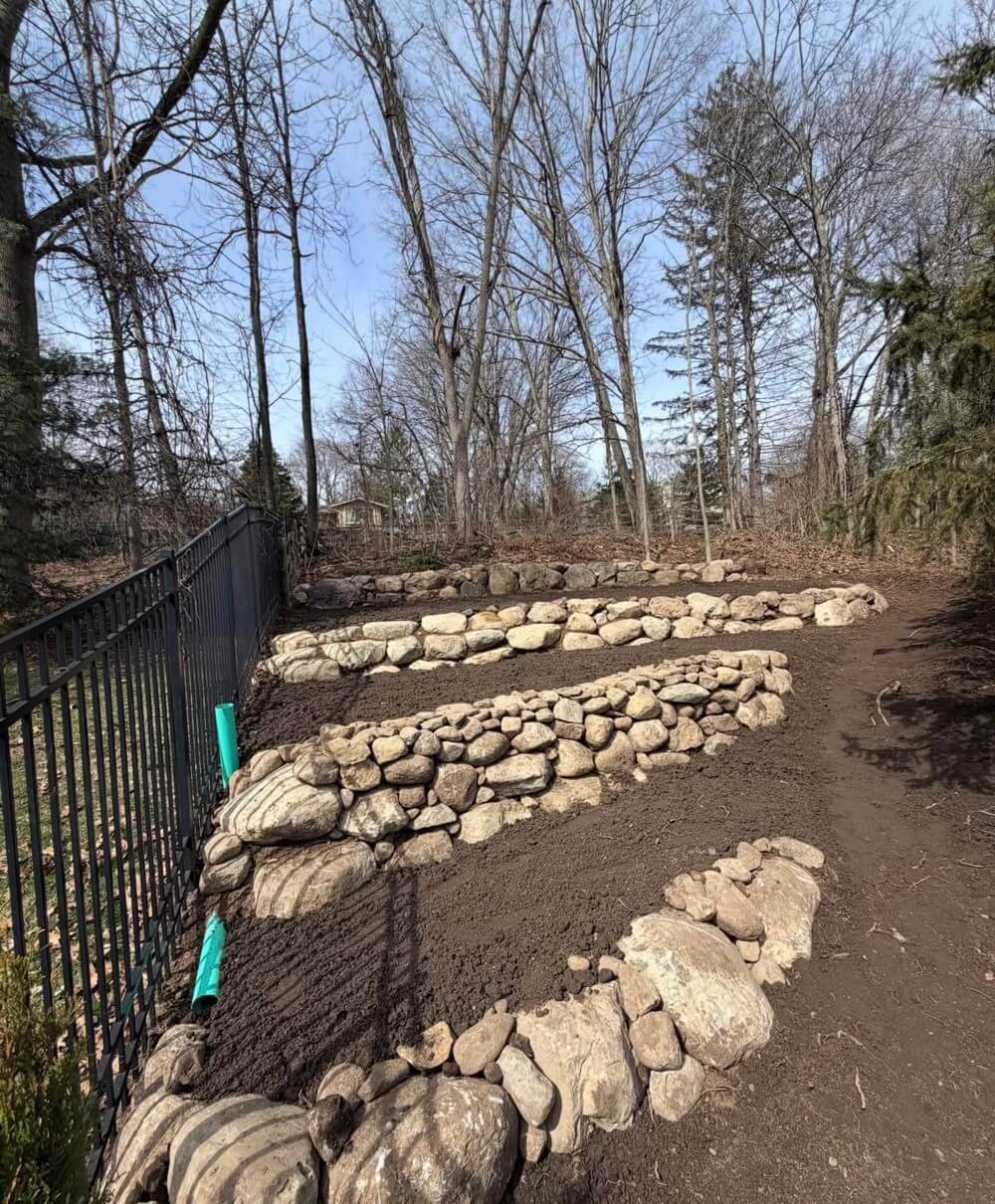 Custom Retaining Wall Built to Prevent Backyard Erosion in Upper Saddle River, NJ