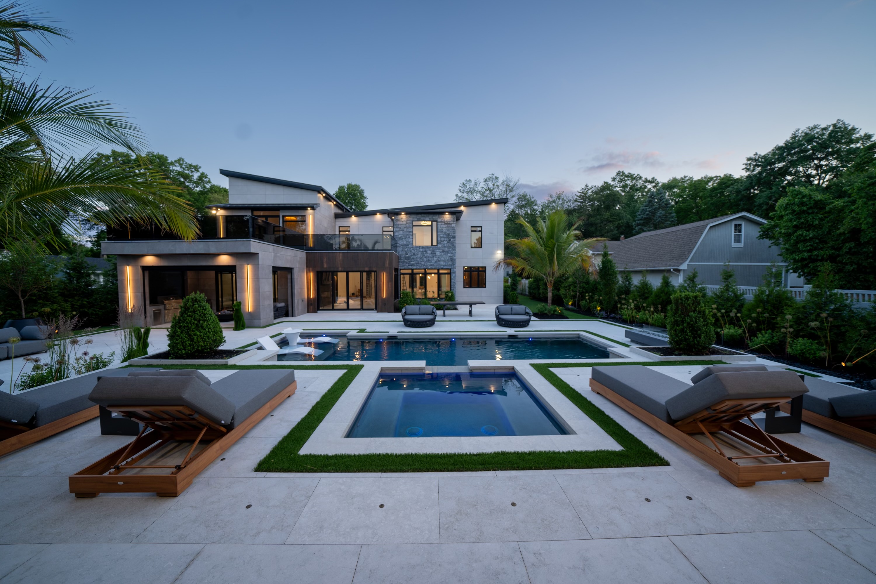Modern-Style Pool Construction and Backyard Renovation in Paramus, NJ