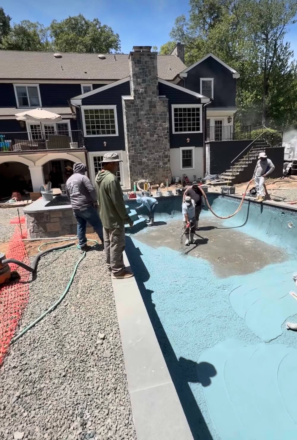 Oasis Pool Construction Builds a Beautiful New Pool in Woodcliff Lake, NJ During Complete Backyard Renovation